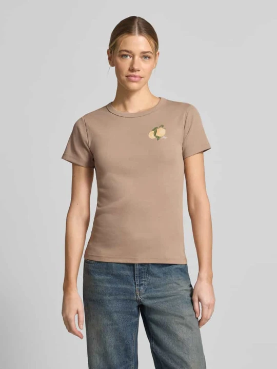 Zdjęcie produktu męski t-shirt o kroju regular fit z mieszanka bawełny model 'DELORIS_4' Hugo Beżowy