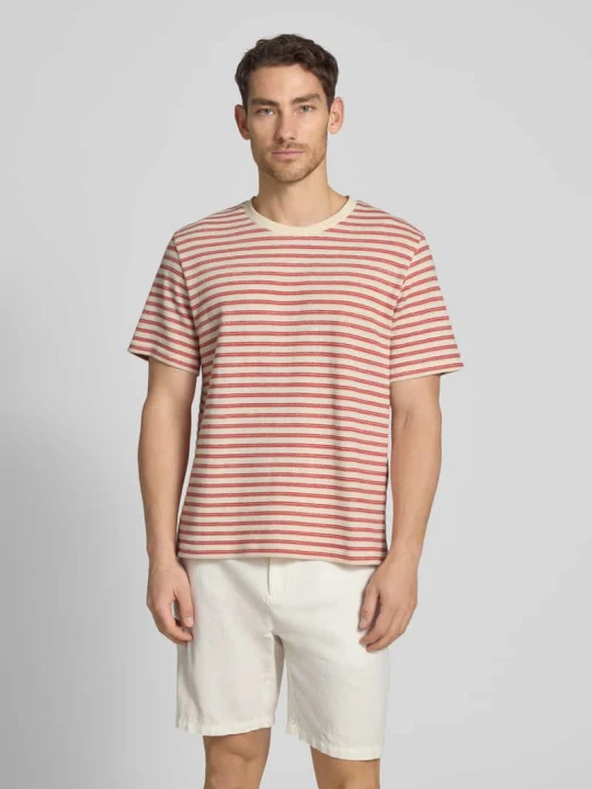 Zdjęcie produktu męski t-shirt o kroju regular fit z mieszanka bawełny model 'KEVIN' Selected Homme Czerwony