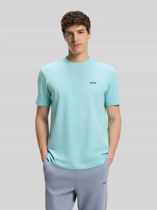 Zdjęcie produktu męski t-shirt o kroju regular fit z mieszanki bawełny Boss Morski
