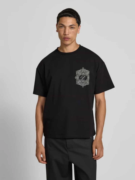 Zdjęcie produktu męski t-shirt o kroju regular fit z mieszanki bawełny Don't Waste Culture Czarny
