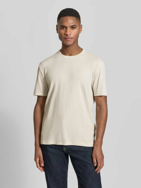 Zdjęcie produktu męski t-shirt o kroju regular fit z mieszanki bawełny i modalu Tom Tailor Złamany biały