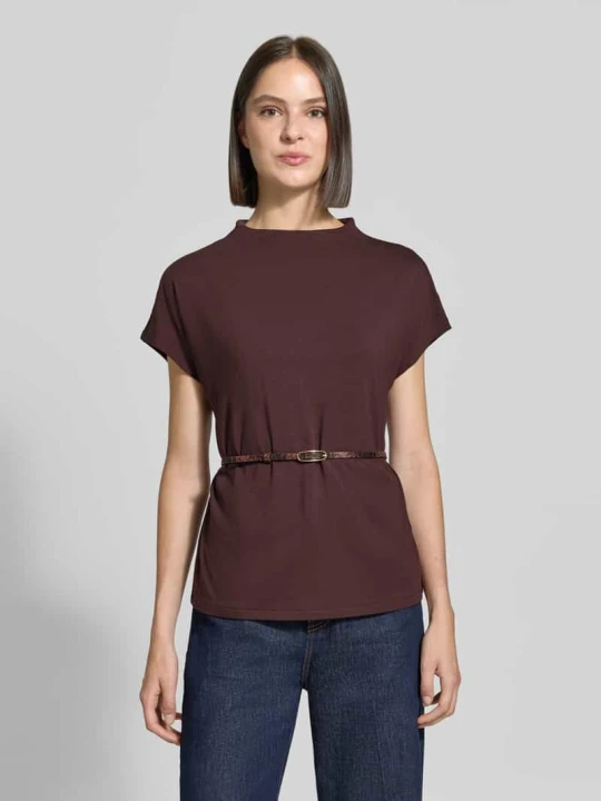 Zdjęcie produktu męski t-shirt o kroju regular fit z mieszanki bawełny i modalu Zero Ciemnobrązowy