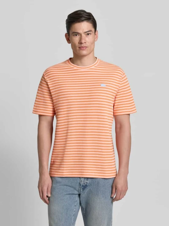Zdjęcie produktu męski t-shirt o kroju regular fit z mieszanki bawełny Lacoste Łososiowy