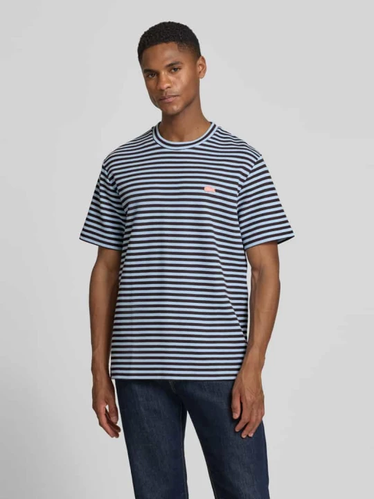 Zdjęcie produktu męski t-shirt o kroju regular fit z mieszanki bawełny Lacoste Granatowy