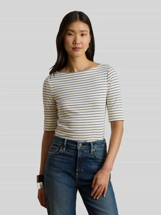 Zdjęcie produktu męski t-shirt o kroju regular fit z mieszanki bawełny Lauren Ralph Lauren Jasnoniebieski