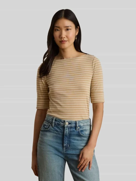 Zdjęcie produktu męski t-shirt o kroju regular fit z mieszanki bawełny Lauren Ralph Lauren Beżowy