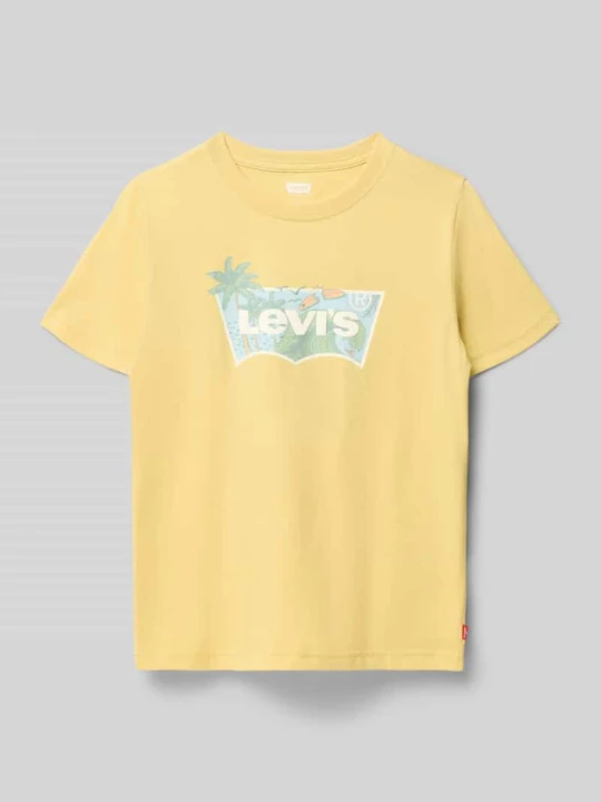 Zdjęcie produktu męski t-shirt o kroju regular fit z mieszanki bawełny model 'BATWING' Levi's Jasnożółty