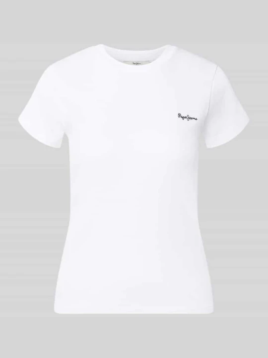 Zdjęcie produktu męski t-shirt o kroju regular fit z mieszanki bawełny model 'MERIDA' Pepe Jeans Biały
