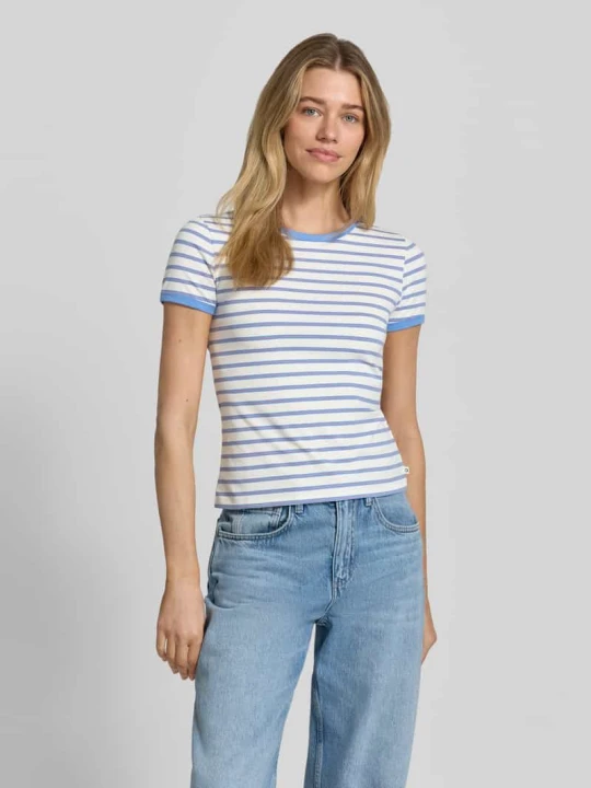 Zdjęcie produktu męski t-shirt o kroju regular fit z mieszanki bawełny Tom Tailor Biały
