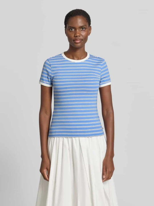 Zdjęcie produktu męski t-shirt o kroju regular fit z mieszanki bawełny Tom Tailor Błękitny