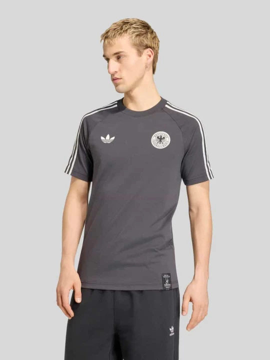 Zdjęcie produktu męski t-shirt o kroju regular fit z mieszanki bawełny z aplikacją dfb adidas Originals Czarny