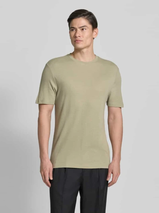 Zdjęcie produktu męski t-shirt o kroju regular fit z mieszanki lyocellu i lnu model 'DULEROSTEE' Hugo Jasnozielony