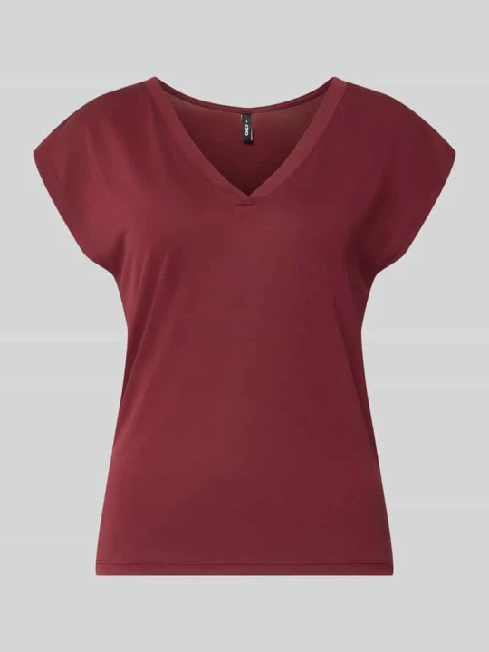 Zdjęcie produktu męski t-shirt o kroju regular fit z mieszanki modalu model 'FREE' Only Bordowy