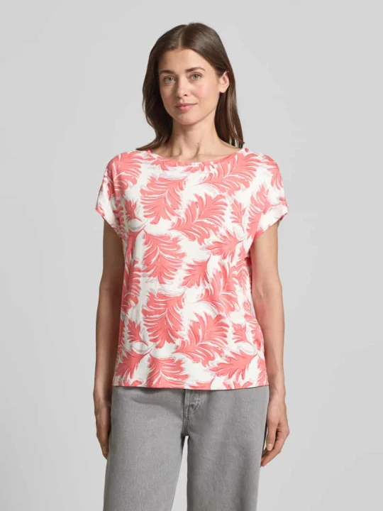 Zdjęcie produktu męski t-shirt o kroju regular fit z mieszanki wiskozy Tom Tailor Koralowy