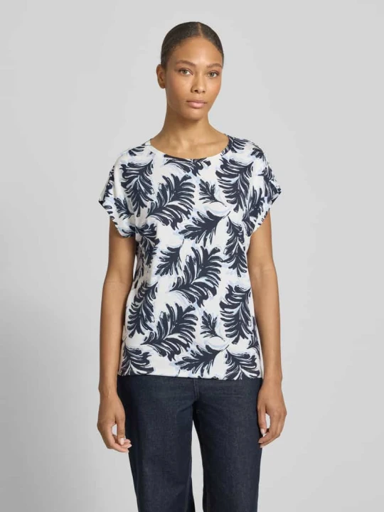 Zdjęcie produktu męski t-shirt o kroju regular fit z mieszanki wiskozy Tom Tailor Granatowy