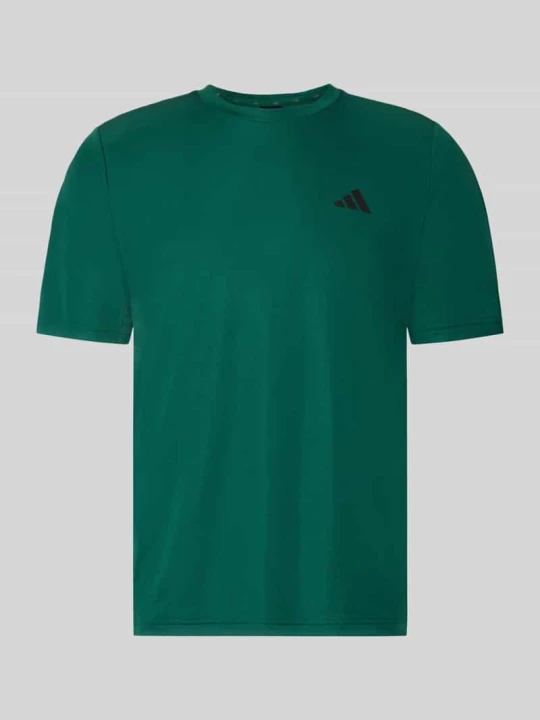 Zdjęcie produktu męski t-shirt o kroju regular fit z nadruk z logo model 'WE BAS T' Adidas Ciemnozielony