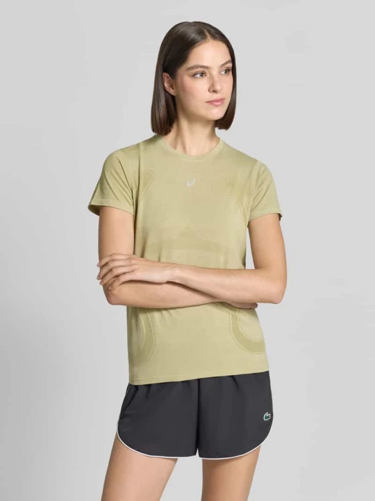 Zdjęcie produktu męski t-shirt o kroju regular fit z nadrukiem z logo Asics Oliwkowy