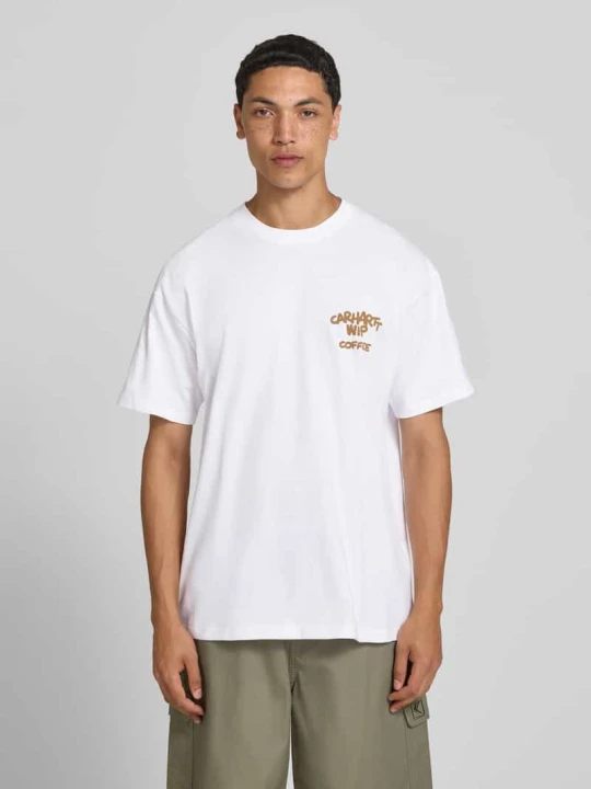 Zdjęcie produktu męski t-shirt o kroju regular fit z nadrukiem z motywem na tyle Carhartt WIP Biały
