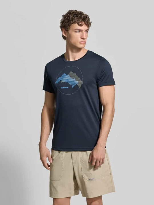 Zdjęcie produktu męski t-shirt o kroju regular fit z okrągłym dekoltem model 'Bearden' icepeak Granatowy