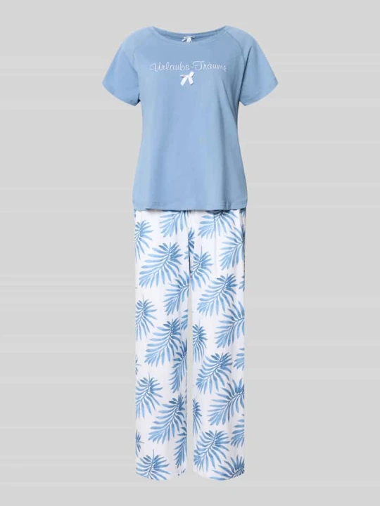 Zdjęcie produktu męski t-shirt o kroju regular fit z ozdobną kokardą LOUIS & LOUISA Niebieski