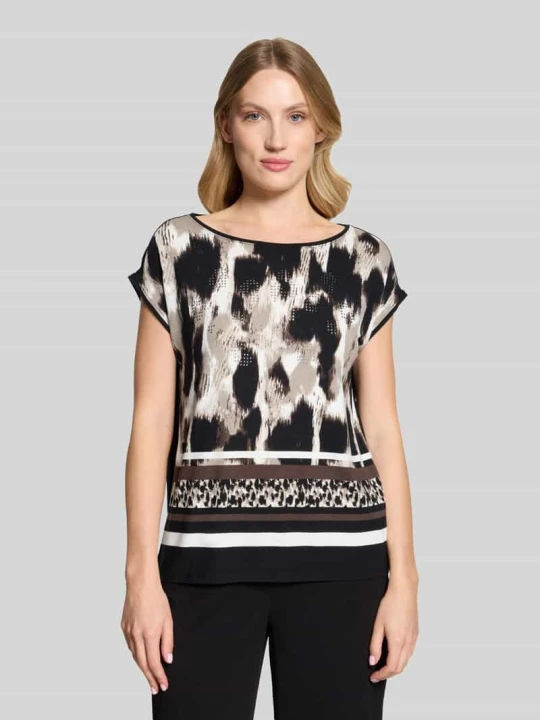 Zdjęcie produktu męski t-shirt o kroju regular fit z przyszytym brzegiem Betty Barclay Piaskowy