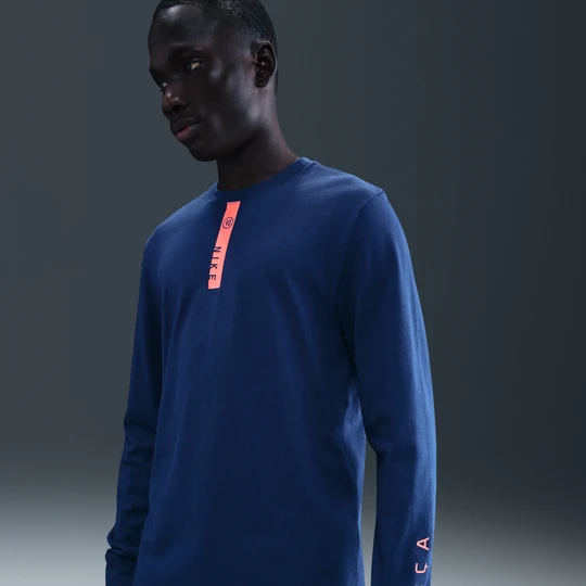 Zdjęcie produktu Męski T-shirt piłkarski Nike FC Barcelona z długim rękawem - Niebieski