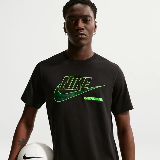 Zdjęcie produktu Męski T-shirt piłkarski Nike Nigeria - Czerń