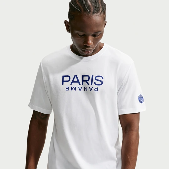 Zdjęcie produktu Męski T-shirt piłkarski Nike Paris Saint-Germain - Biel