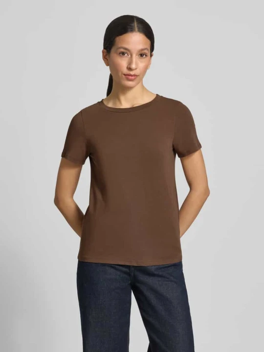 Zdjęcie produktu męski t-shirt w kroju regular fit z mieszanki bawełny model 'MULTIF' Weekend Max Mara Średniobrązowy