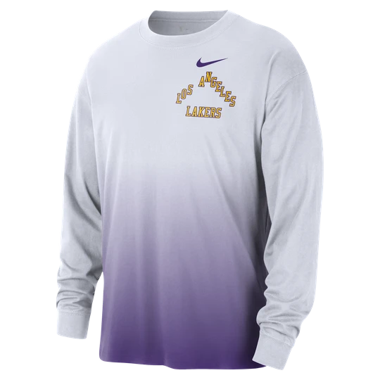 Zdjęcie produktu Męski T-shirt z długim rękawem Nike NBA Los Angeles Lakers Courtside Max90 City Edition - Biel