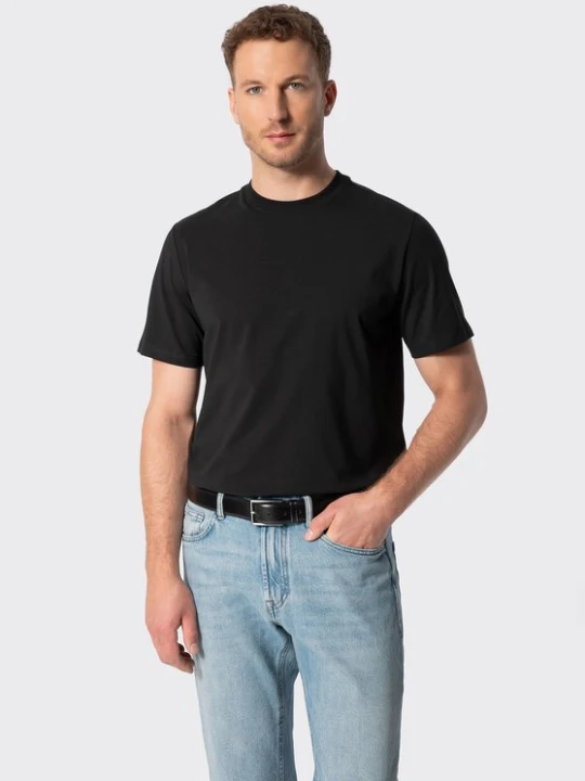 Zdjęcie produktu Męski T-shirt z merceryzowaną bawełną czarny Wittchen