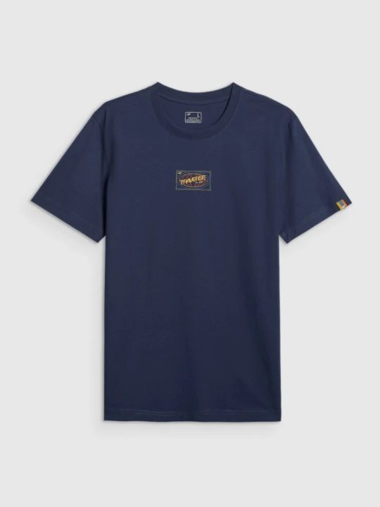 Zdjęcie produktu Męski t-shirt z nadrukiem 4F 4FRAW25TTSHM3377 - granatowy