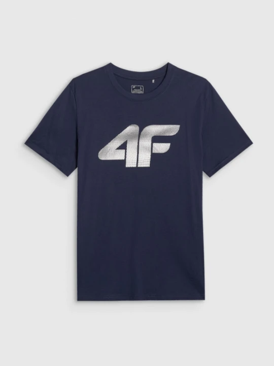 Zdjęcie produktu Męski t-shirt z nadrukiem 4F 4FRMM00TTSHM3251 - granatowy