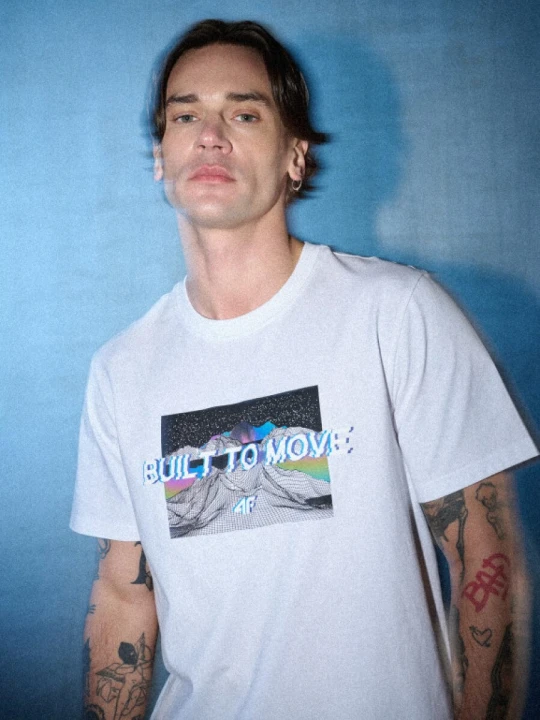 Zdjęcie produktu Męski t-shirt z nadrukiem 4F 4FRSS26TTSHM3658 - biały