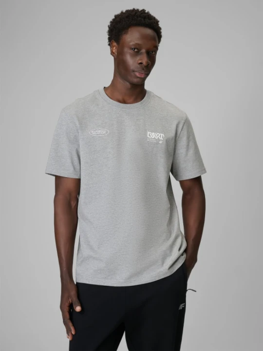 Zdjęcie produktu Męski t-shirt z nadrukiem 4F 4FRSS26TTSHM3772 - szary