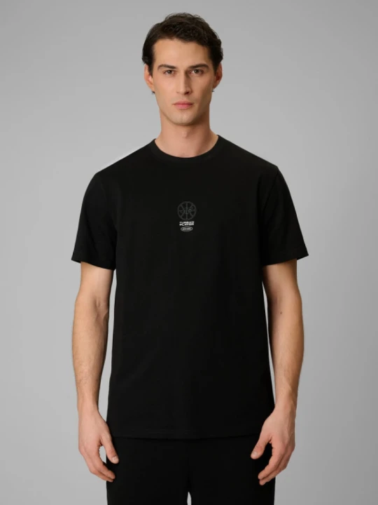 Zdjęcie produktu Męski t-shirt z nadrukiem 4F 4FRSS26TTSHM3774 - czarny