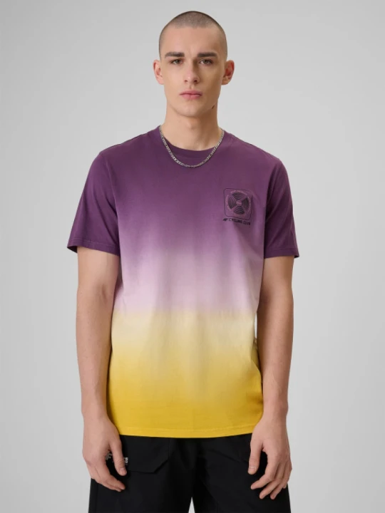 Zdjęcie produktu Męski t-shirt z nadrukiem 4F 4FRSS26TTSHM3877 - fioletowy
