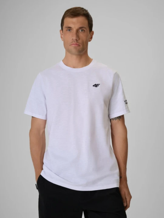 Zdjęcie produktu Męski t-shirt z nadrukiem 4F 4FRSS26TTSHM3994 - biały
