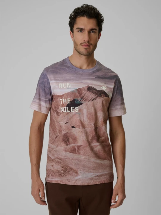 Zdjęcie produktu Męski t-shirt z nadrukiem 4F 4FRSS26TTSHM4229 - multikolor