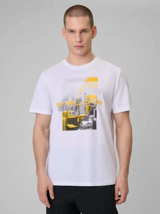 Zdjęcie produktu Męski t-shirt z nadrukiem 4F 4FWSS26TTSHM2660 - biały