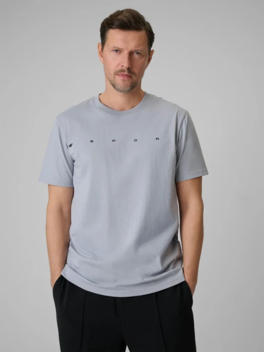 Zdjęcie produktu Męski t-shirt z nadrukiem 4F 4FWSS26TTSHM2661 - szary