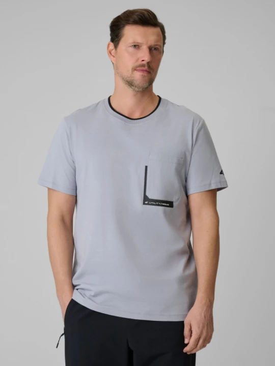 Zdjęcie produktu Męski t-shirt z nadrukiem 4F 4FWSS26TTSHM2663 - szary