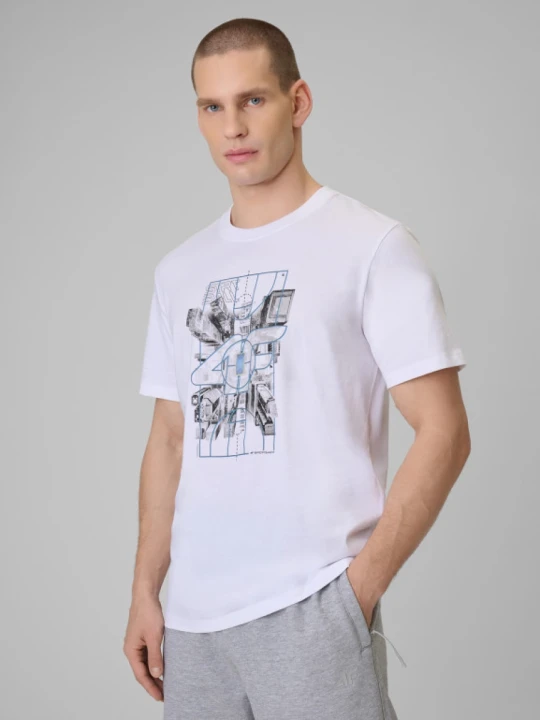 Zdjęcie produktu Męski t-shirt z nadrukiem 4F 4FWSS26TTSHM2664 - biały