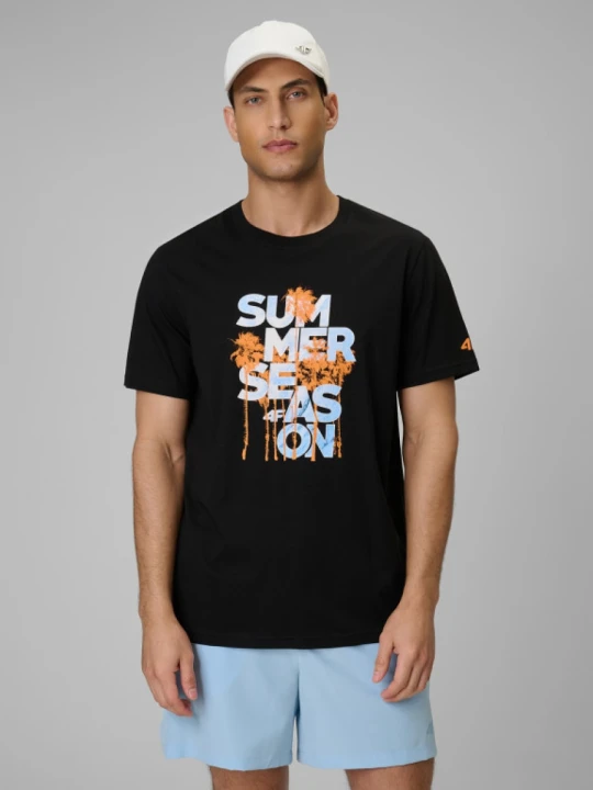Zdjęcie produktu Męski t-shirt z nadrukiem 4F 4FWSS26TTSHM2784 - czarny
