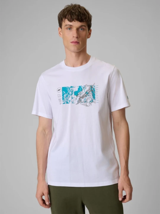 Zdjęcie produktu Męski t-shirt z nadrukiem 4F 4FWSS26TTSHM2823 - biały