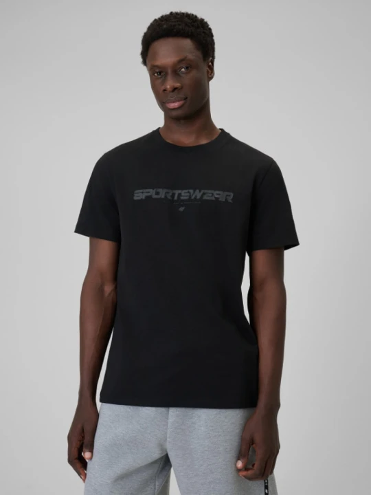 Zdjęcie produktu Męski t-shirt z nadrukiem 4F 4FWSS26TTSHM3033 - czarny