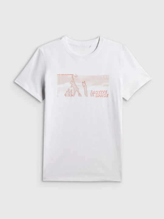 Zdjęcie produktu Męski t-shirt z nadrukiem 4F 4FWSS26TTSHM3035 - biały