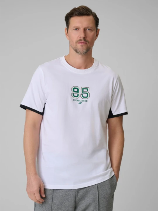 Zdjęcie produktu Męski t-shirt z nadrukiem 4F 4FWSS26TTSHM3323 - biały