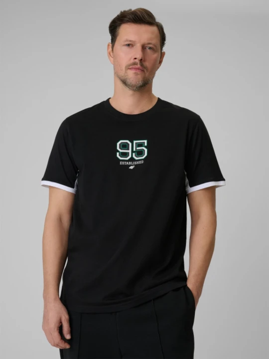 Zdjęcie produktu Męski t-shirt z nadrukiem 4F 4FWSS26TTSHM3323 - czarny