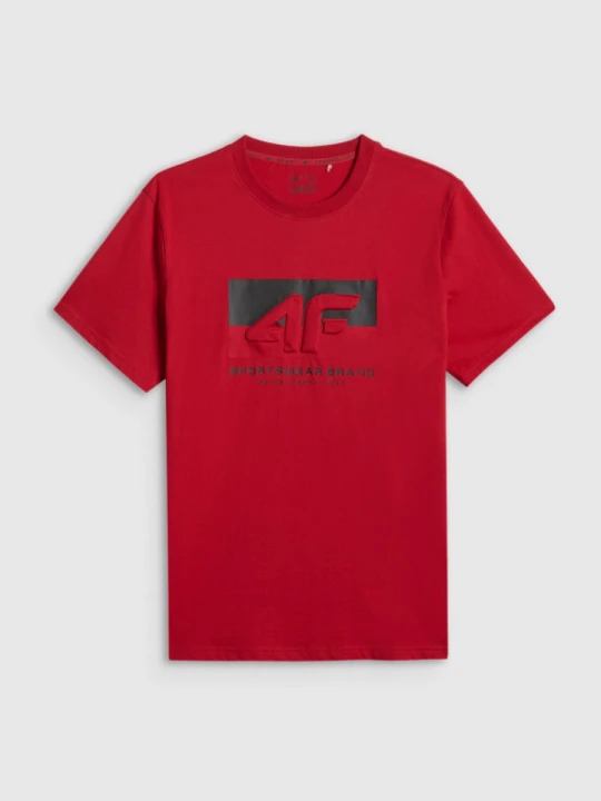 Zdjęcie produktu Męski t-shirt z nadrukiem 4F 4FWSS26TTSHM3325 - czerwony